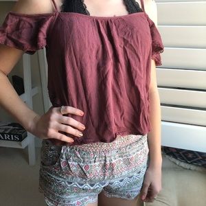 Chloe & Katie cold shoulder strap shirt